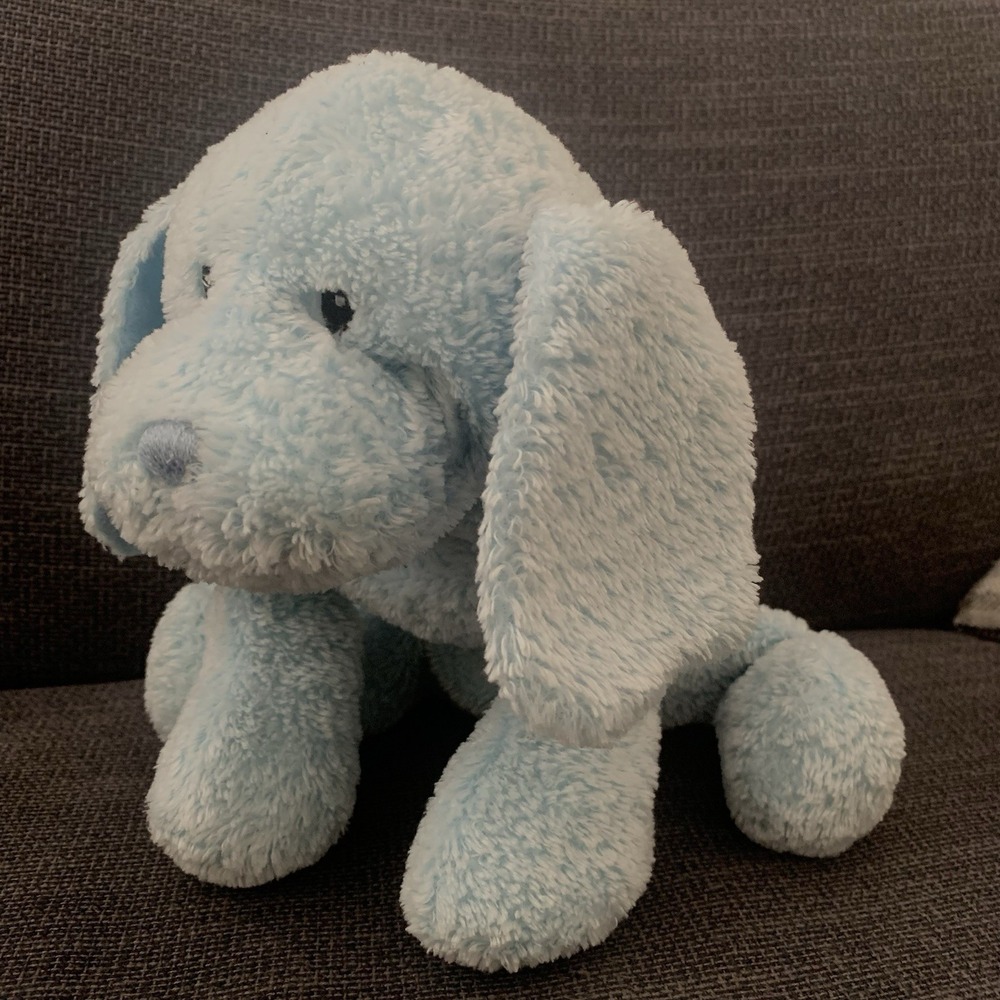 Baby Gund Stuffed Puppy Puddles Plush 58009 Dog Plush Blue With Collar